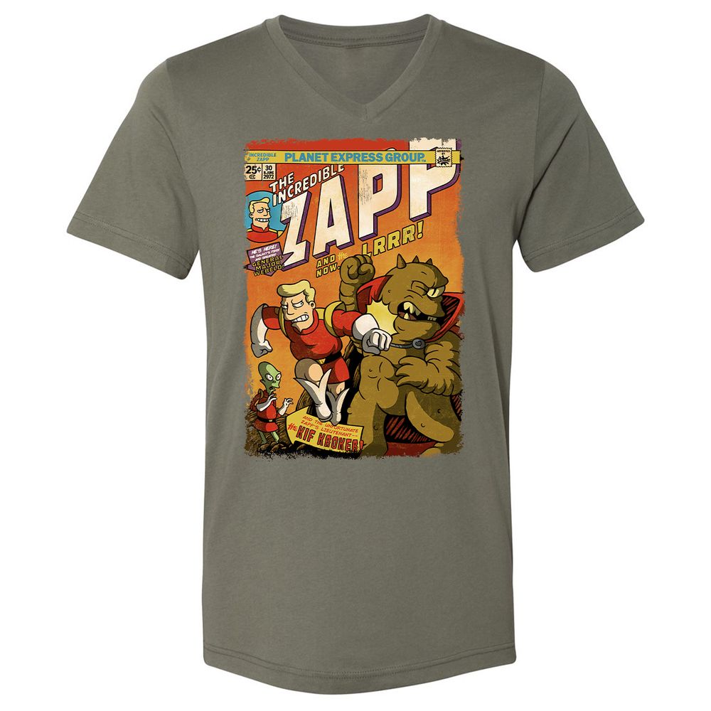 Unisex V-Neck T-Shirt - NPD6H9JB - Military Green - 10