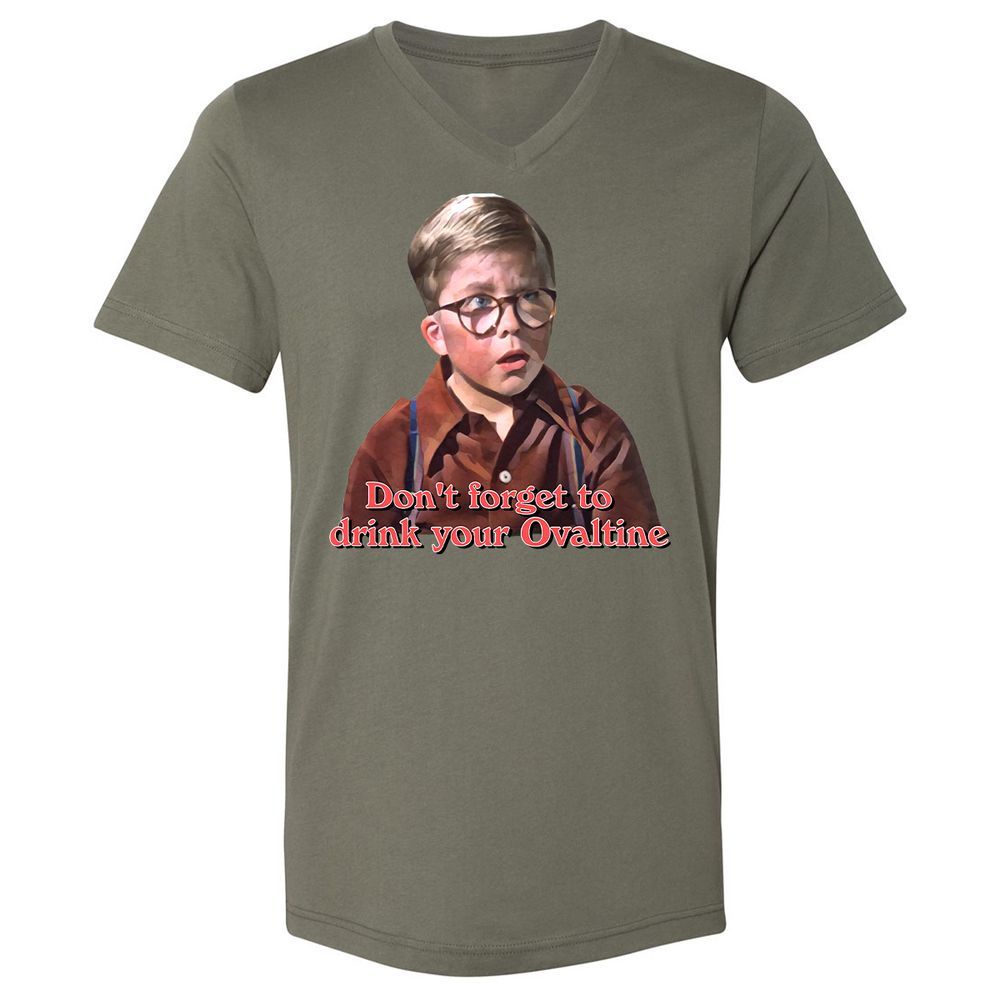 Unisex V-Neck T-Shirt - C8Y5D8T6 - Military Green - 10