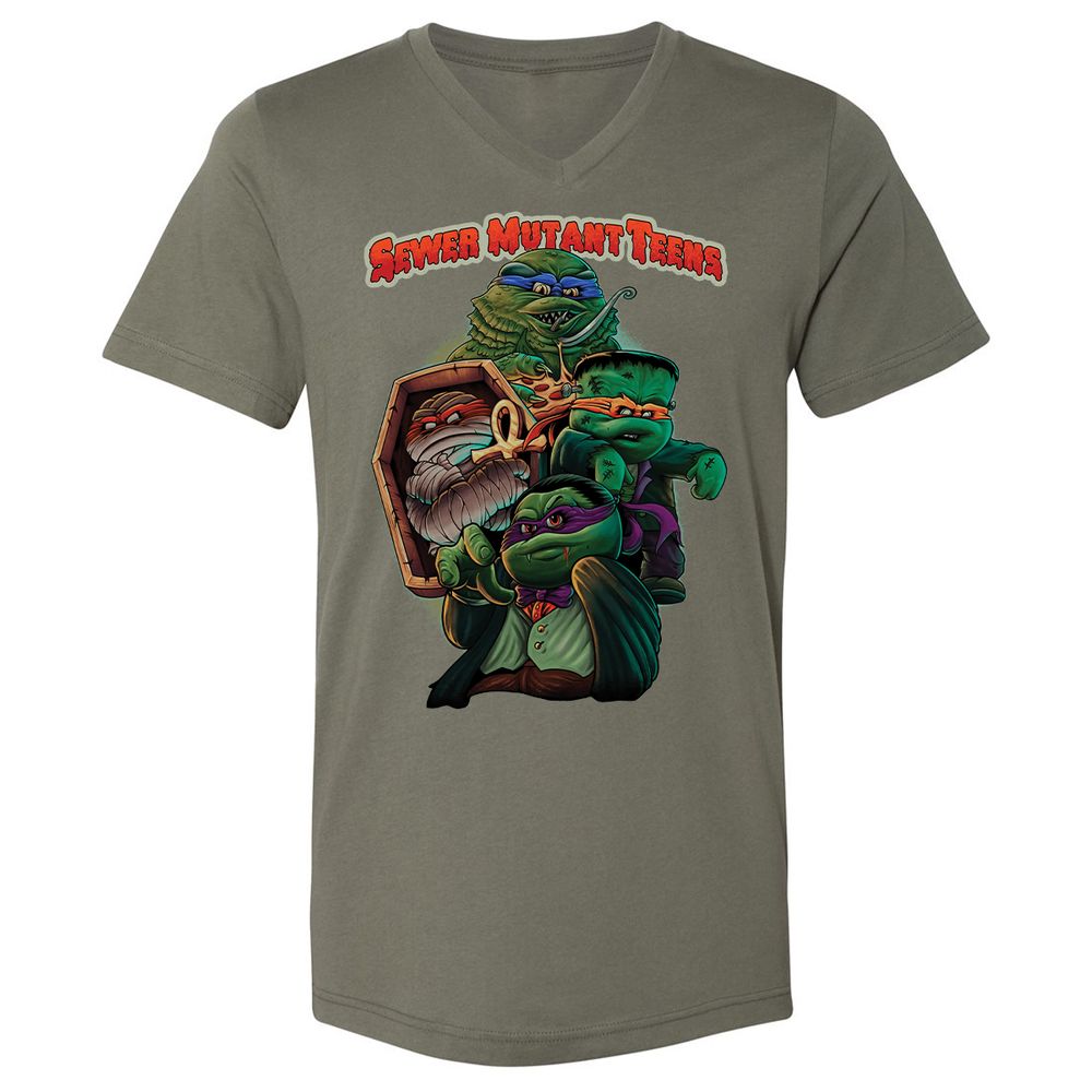 Unisex V-Neck T-Shirt - WX37A9XE - Military Green - 10