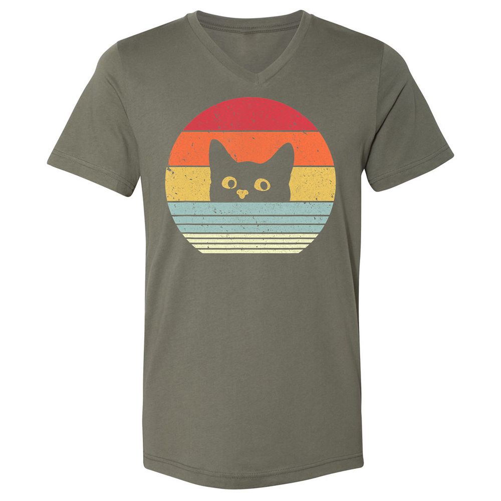 Unisex V-Neck T-Shirt - 28C9JHL5 - Military Green - 10