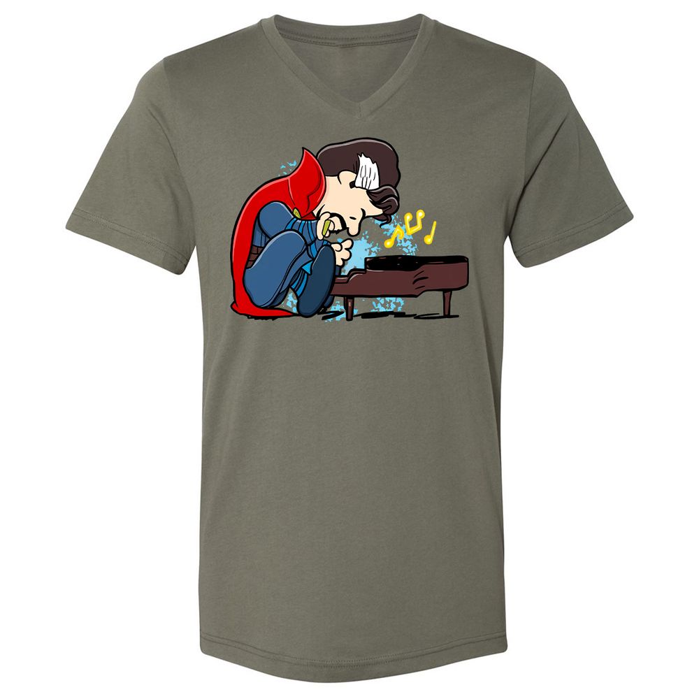 Unisex V-Neck T-Shirt - 4P7THFLG - Military Green - 10