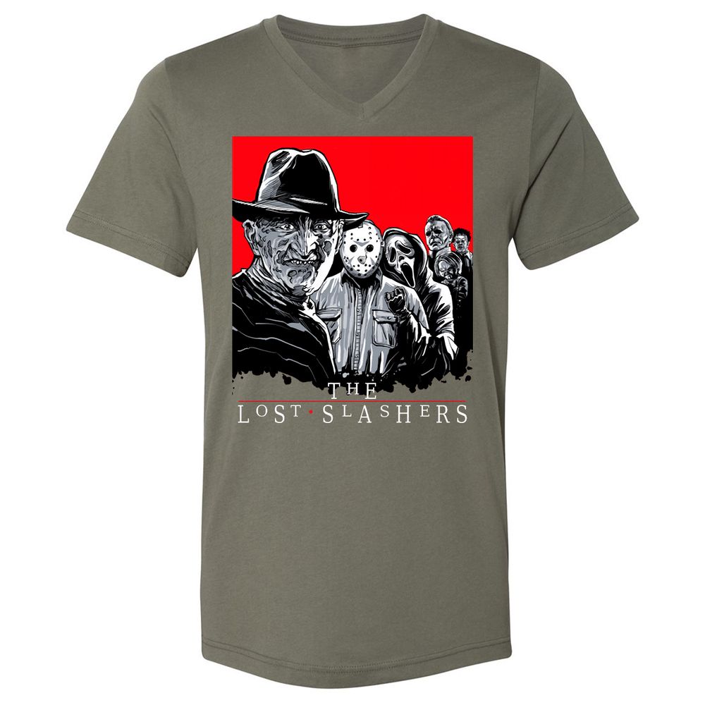 Unisex V-Neck T-Shirt - S7BNWG98 - Military Green - 10