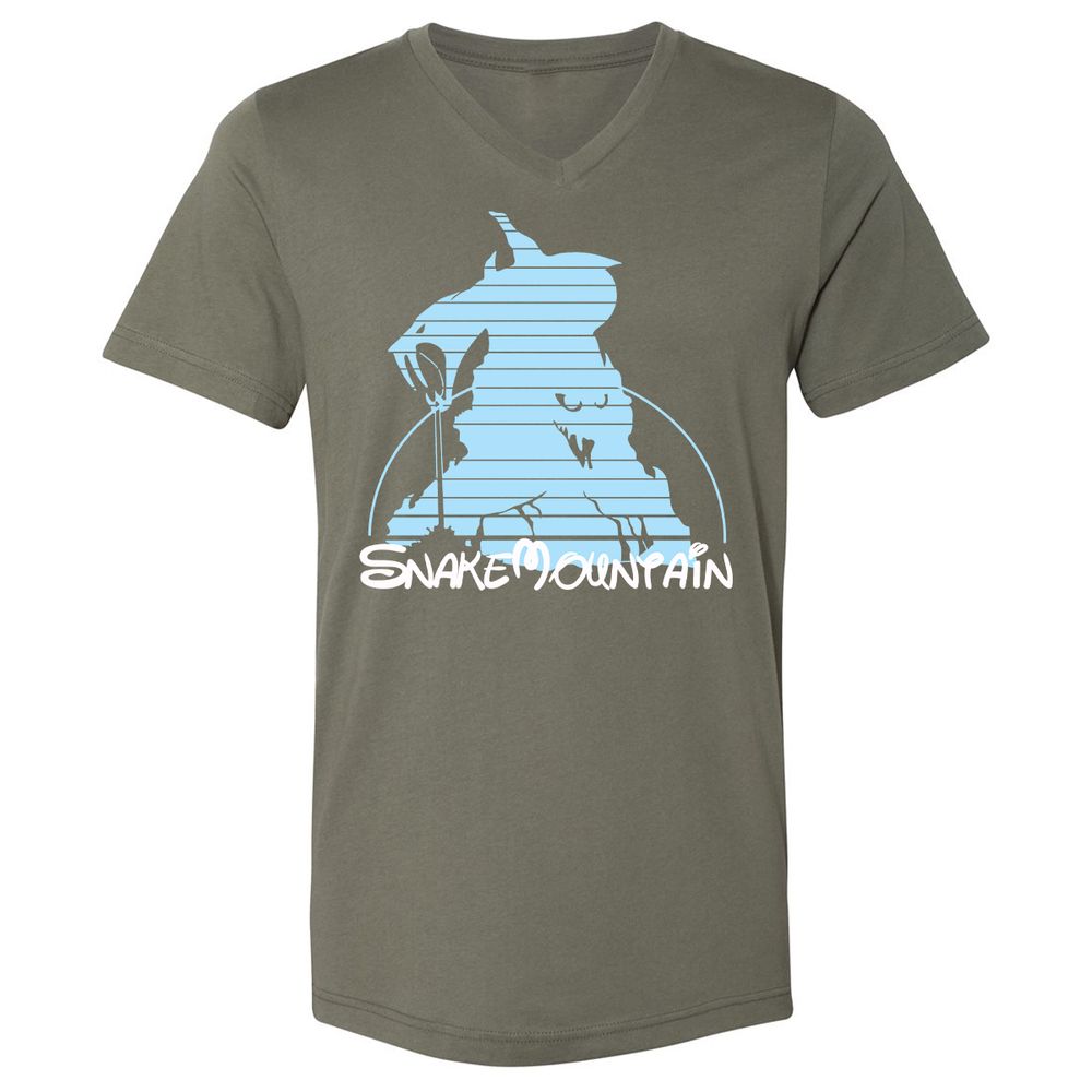 Unisex V-Neck T-Shirt - 6XKA2UXM - Military Green - 10