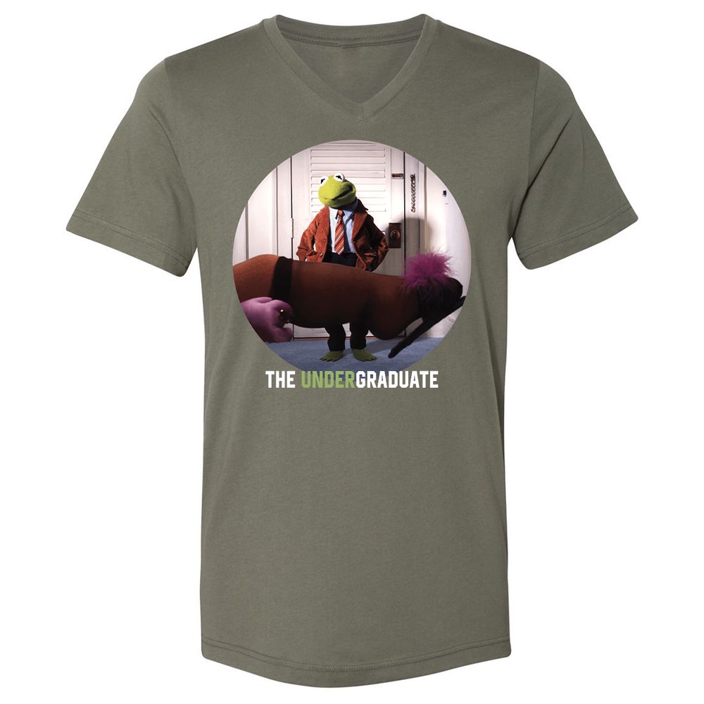 Unisex V-Neck T-Shirt - Q6WVJATW - Military Green - 10