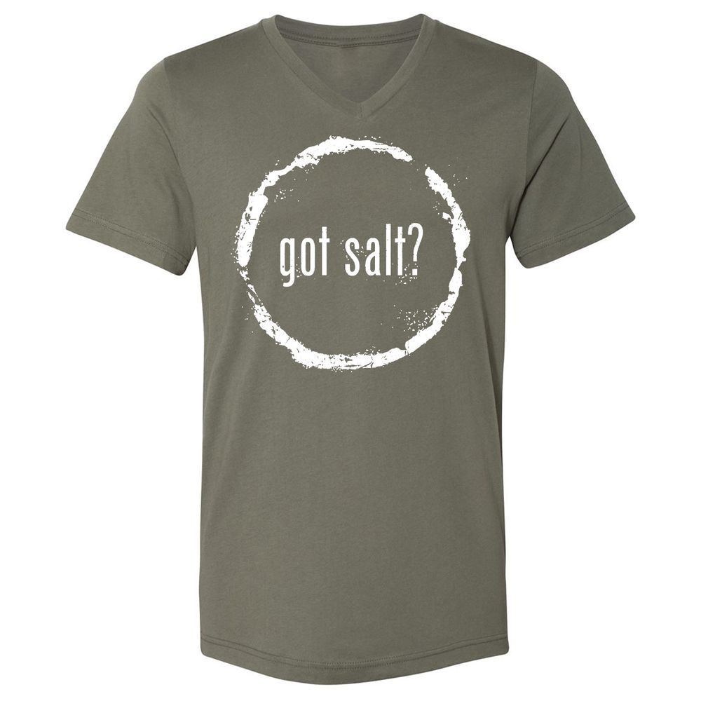 Unisex V-Neck T-Shirt - CAQLBXHW - Military Green - 10