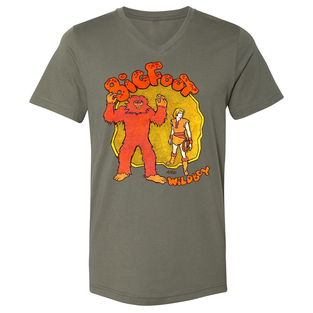 Unisex V-Neck T-Shirt - UPVK9KW6 - Military Green - 10