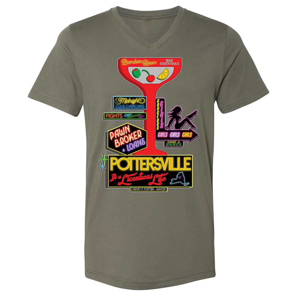 Unisex V-Neck T-Shirt - HMR5XC1A - Military Green - 10