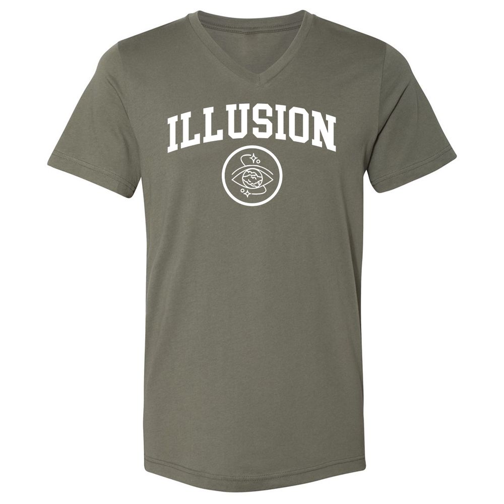 Unisex V-Neck T-Shirt - LVLZUA9Q - Military Green - 10