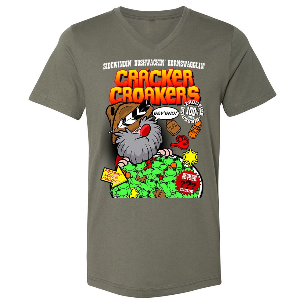 Unisex V-Neck T-Shirt - HPDLZR75 - Military Green - 10