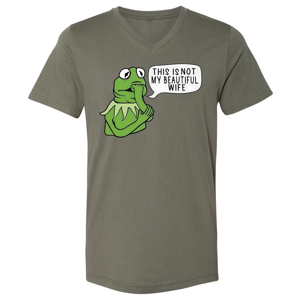 Unisex V-Neck T-Shirt - PUW2FEUU - Military Green - 10
