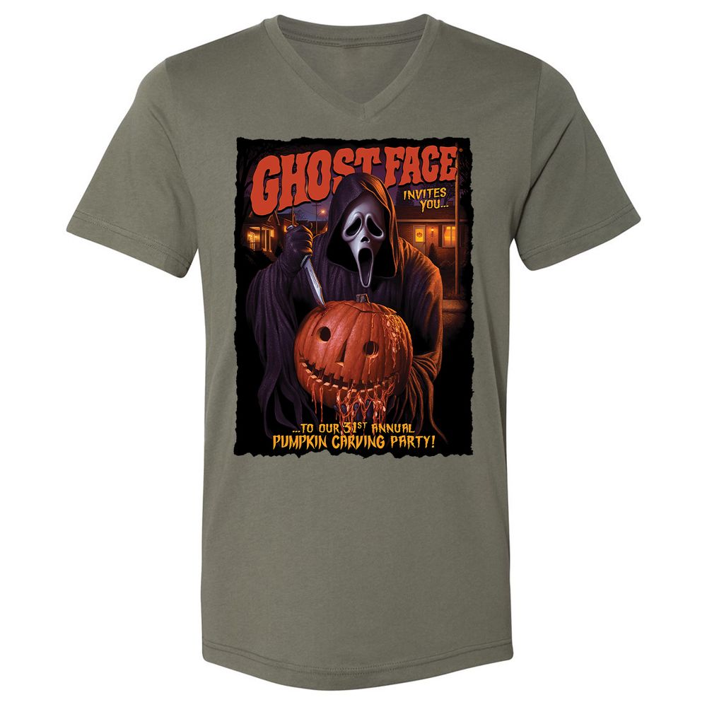 Unisex V-Neck T-Shirt - CCBFLJ9W - Military Green - 10
