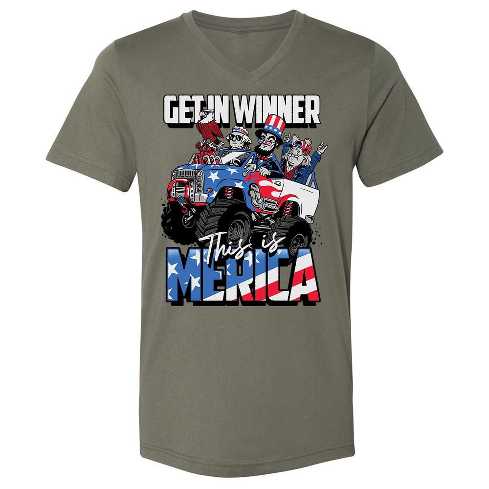 Unisex V-Neck T-Shirt - N9Q2Z1DL - Military Green - 10