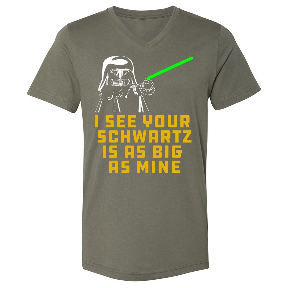 Unisex V-Neck T-Shirt - 6BL9WKRJ - Military Green - 10