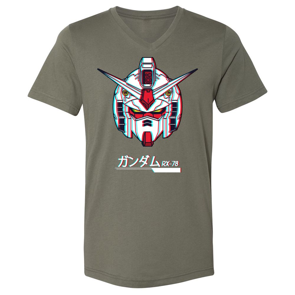 Unisex V-Neck T-Shirt - WQVEUS59 - Military Green - 10