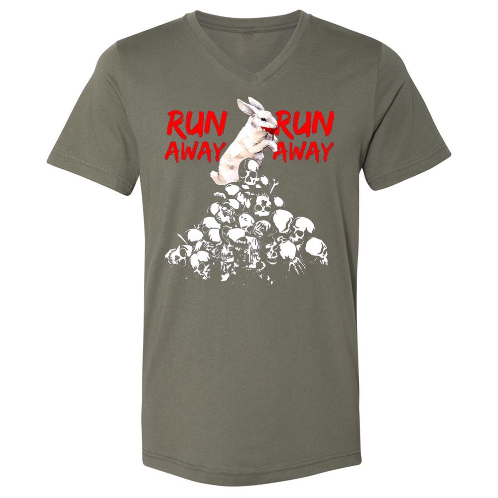 Unisex V-Neck T-Shirt - ZAJ4UGX3 - Military Green - 10