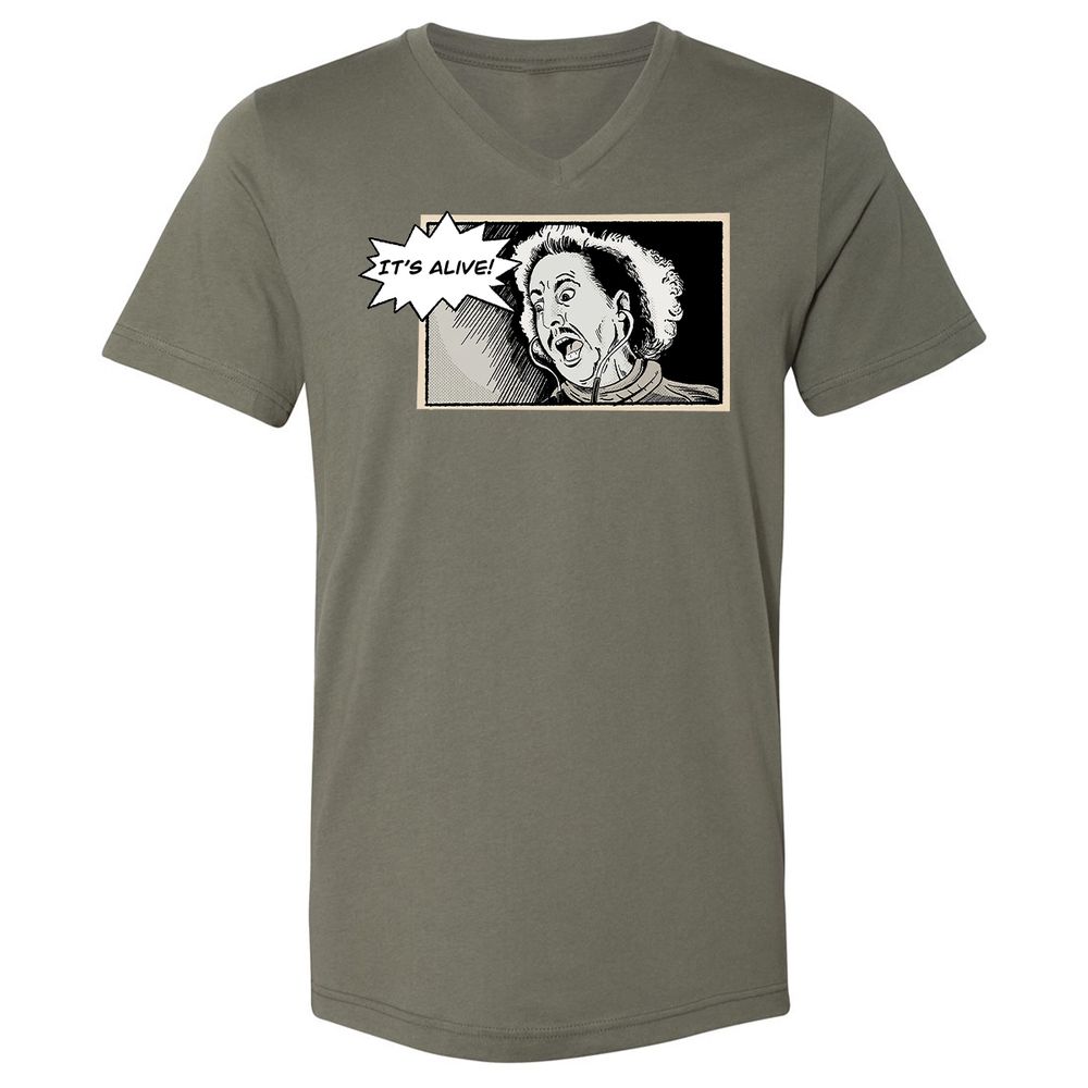 Unisex V-Neck T-Shirt - Q5UHYBSY - Military Green - 10
