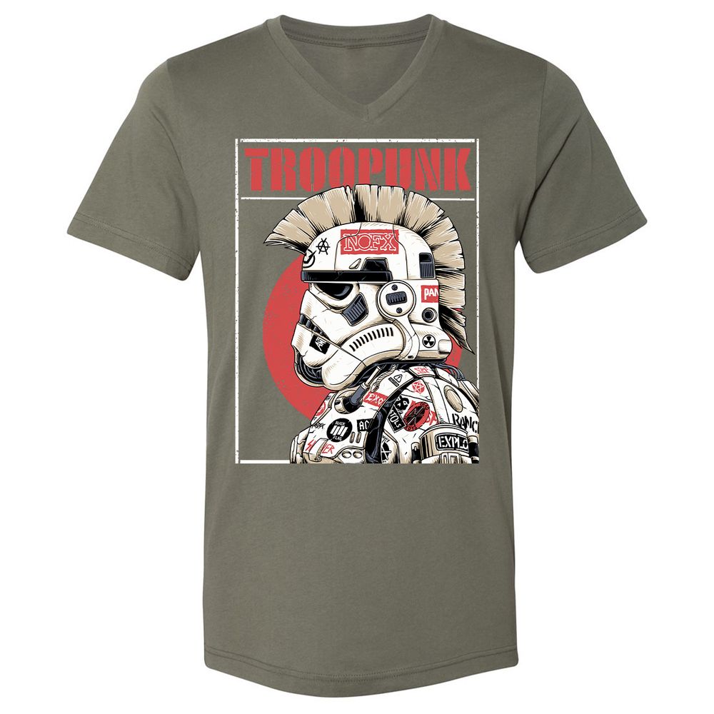 Unisex V-Neck T-Shirt - LF3XM8ZE - Military Green - 10