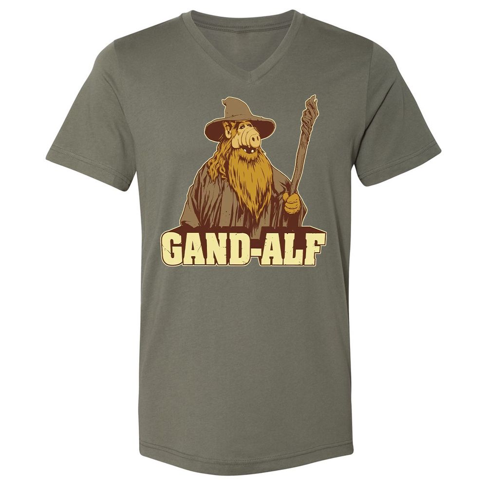 Unisex V-Neck T-Shirt - H9W4EZLQ - Military Green - 10