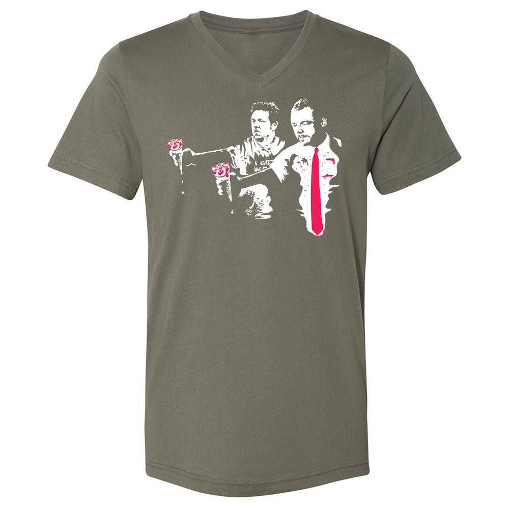 Unisex V-Neck T-Shirt - 18DFFRWE - Military Green - 10