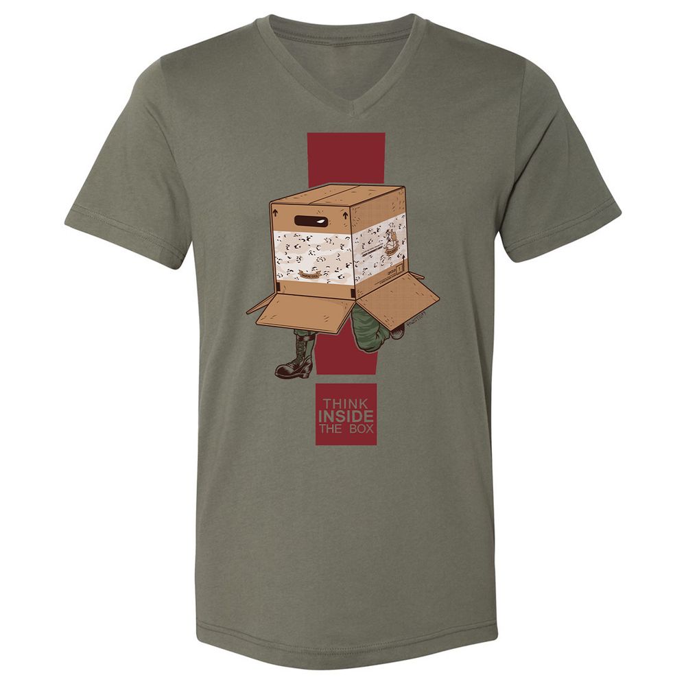 Unisex V-Neck T-Shirt - 7ESS9F1M - Military Green - 10
