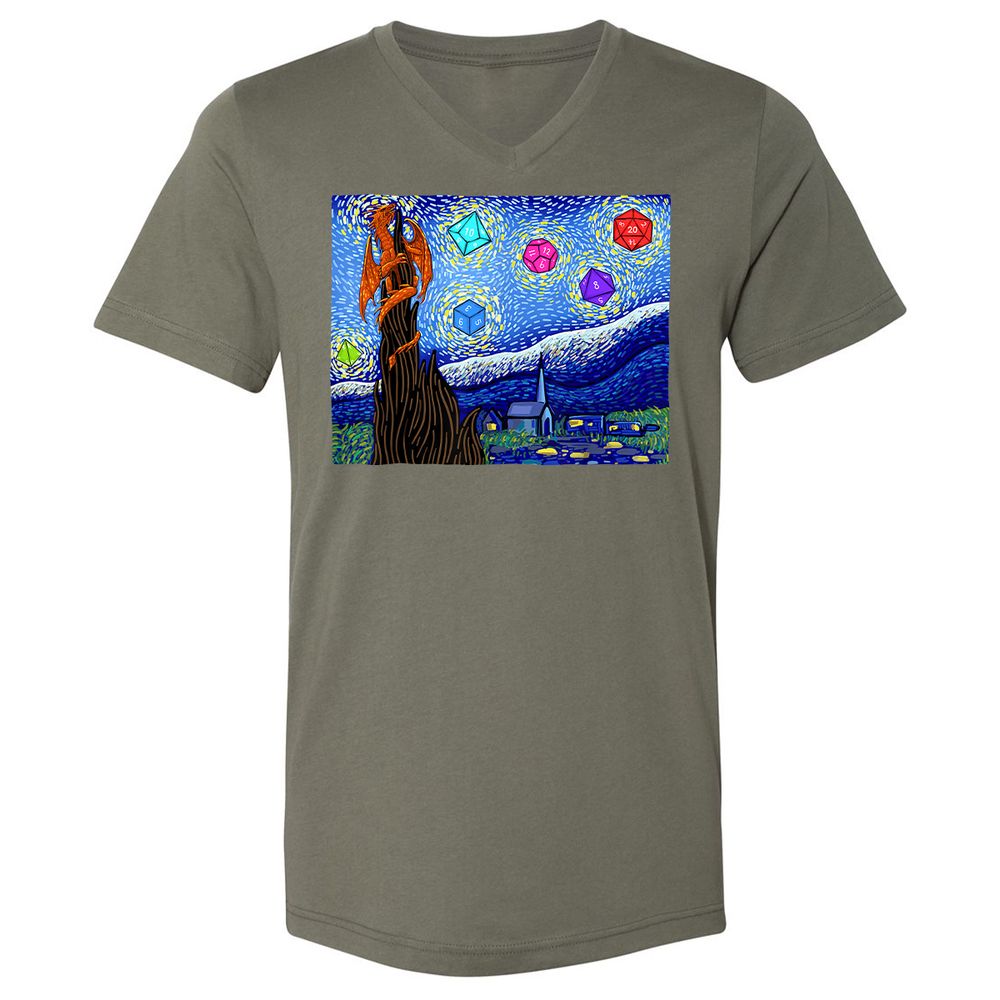 Unisex V-Neck T-Shirt - 8C2AH9VL - Military Green - 10