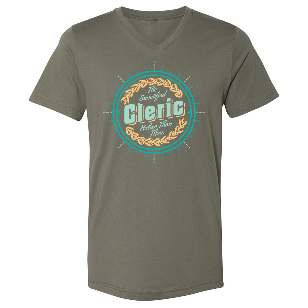 Unisex V-Neck T-Shirt - 7JXRYQX8 - Military Green - 10