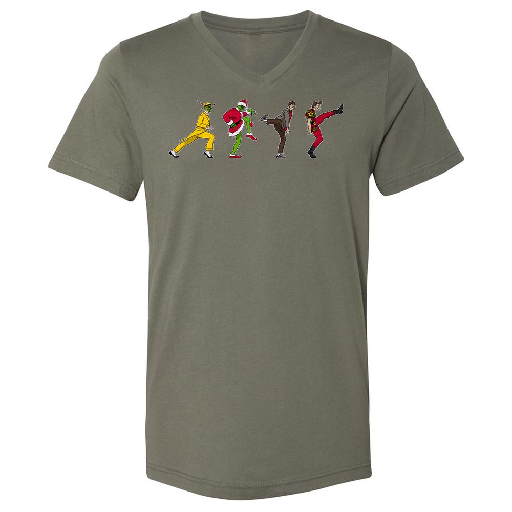 Unisex V-Neck T-Shirt - 8WZADCNJ - Military Green - 10