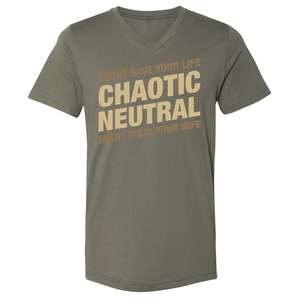 Unisex V-Neck T-Shirt - 1XGNA1N4 - Military Green - 10