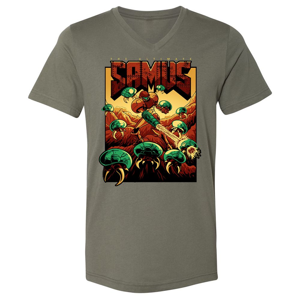 Unisex V-Neck T-Shirt - JVU5ALND - Military Green - 10