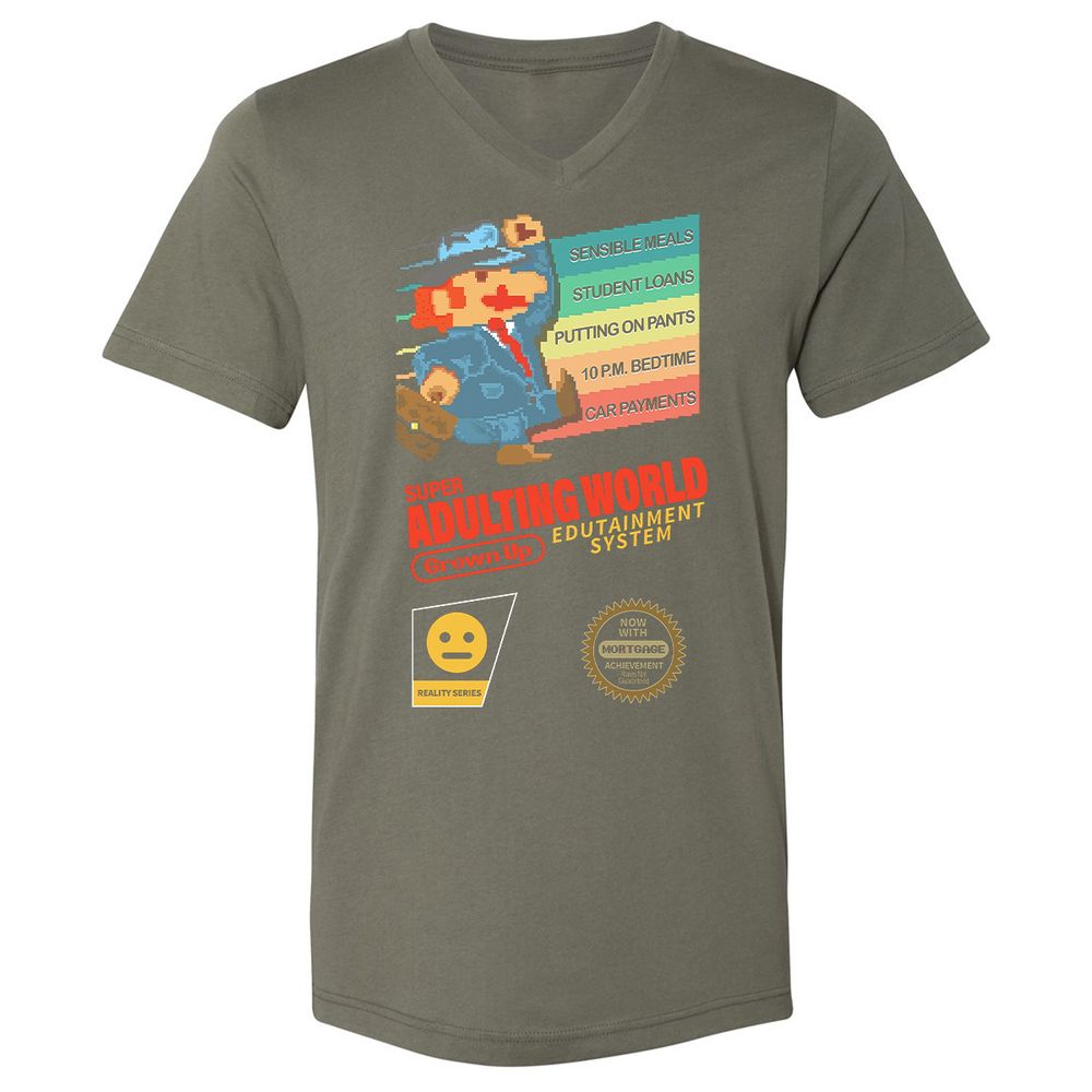 Unisex V-Neck T-Shirt - JHG95V9V - Military Green - 10