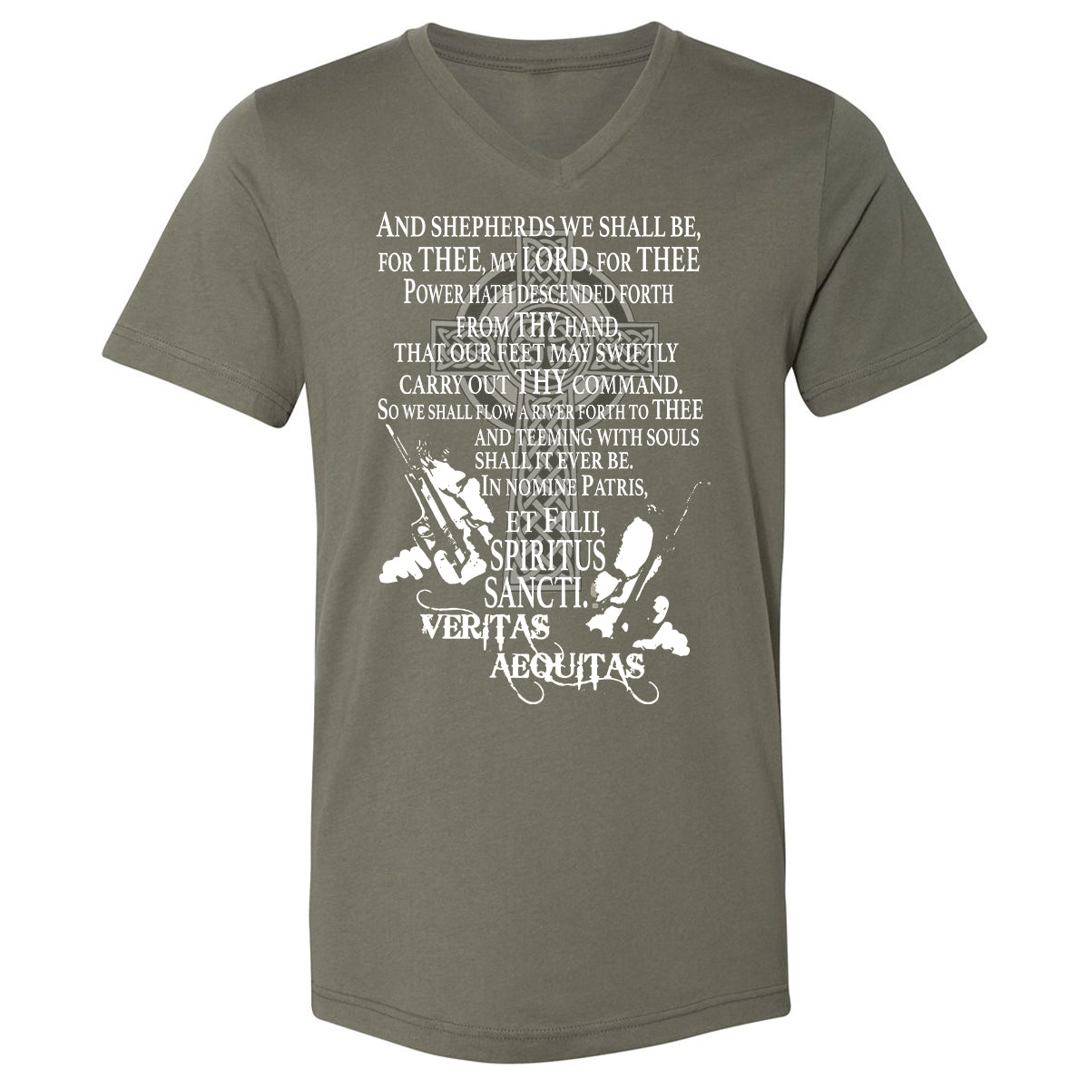 Unisex V-Neck T-Shirt - CAW5WKM2 - Military Green - 10