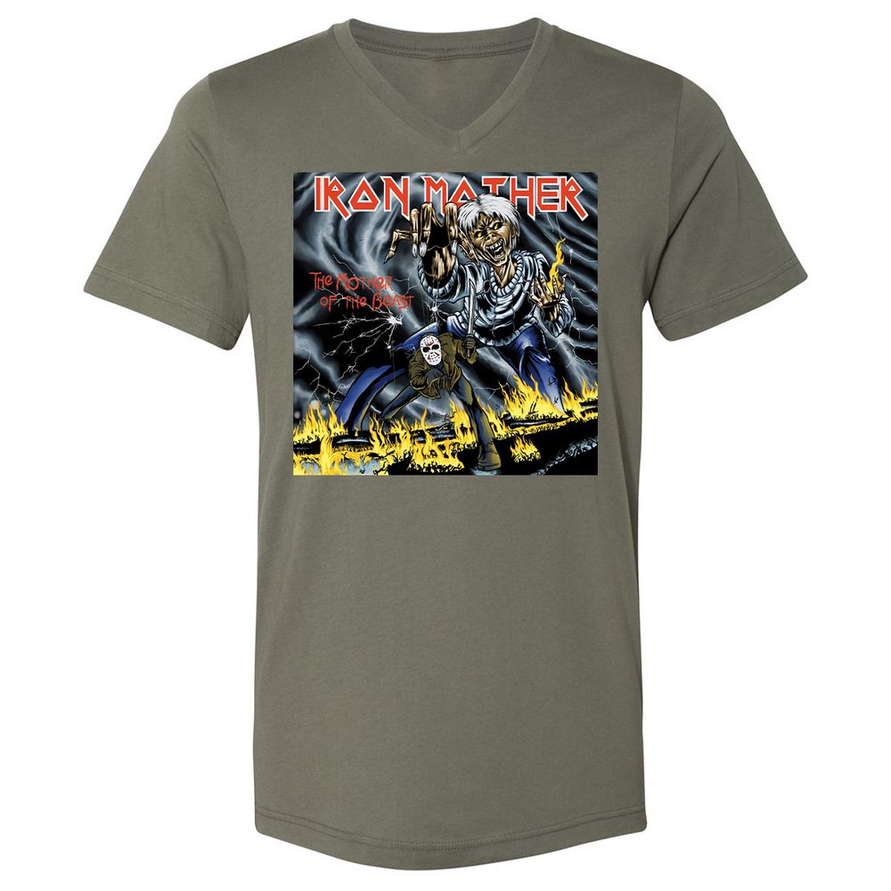 Unisex V-Neck T-Shirt - ZGKGPL7P - Military Green - 10