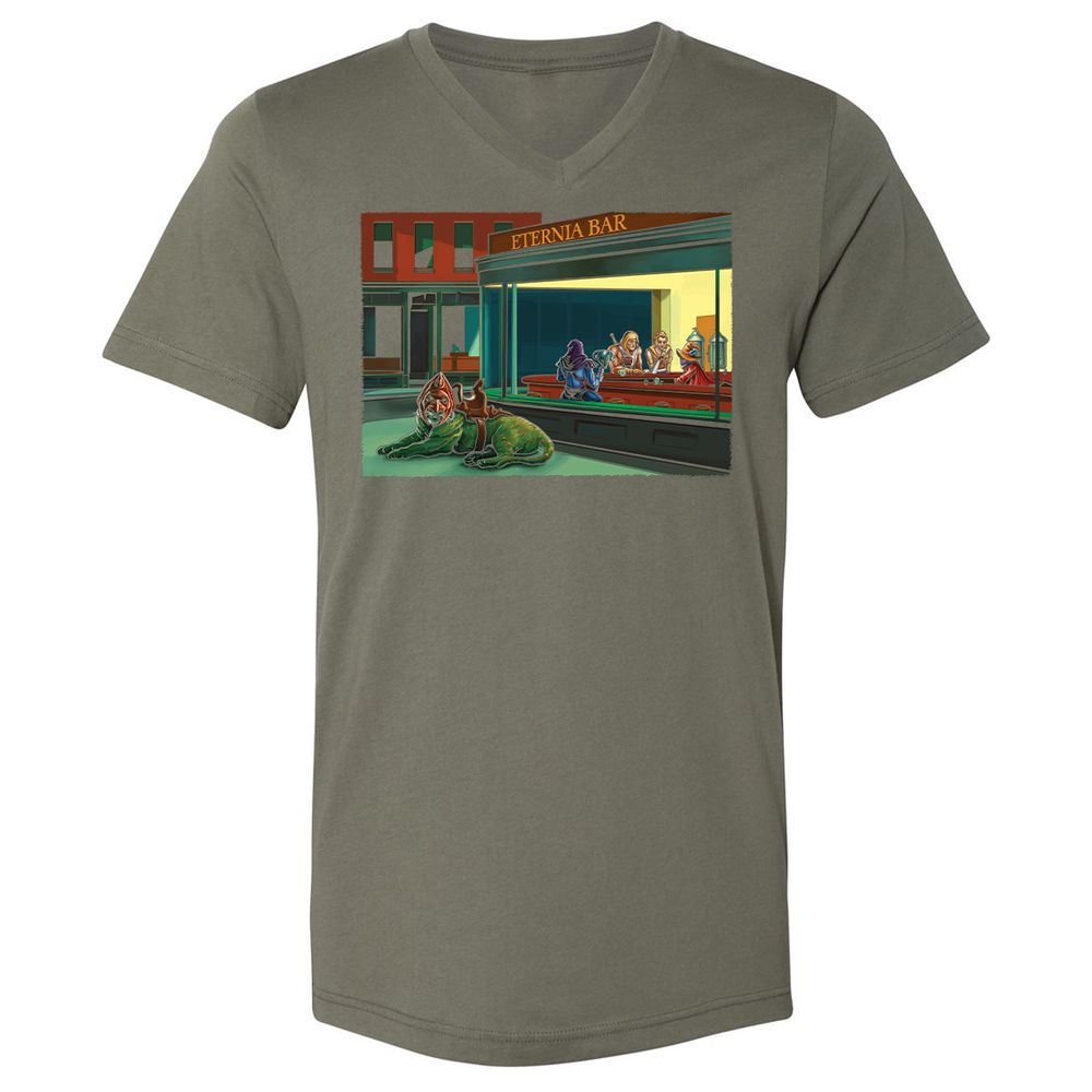 Unisex V-Neck T-Shirt - KGBQQPQS - Military Green - 10