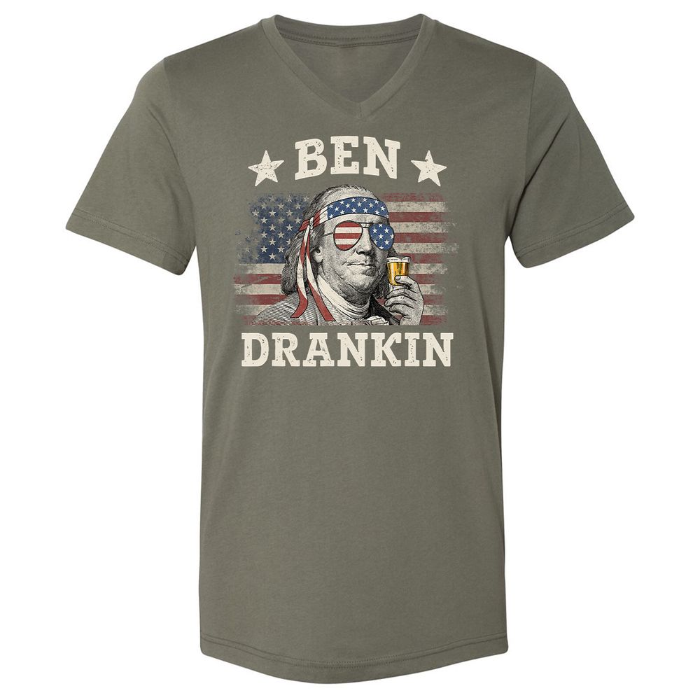 Unisex V-Neck T-Shirt - 915PASXD - Military Green - 10