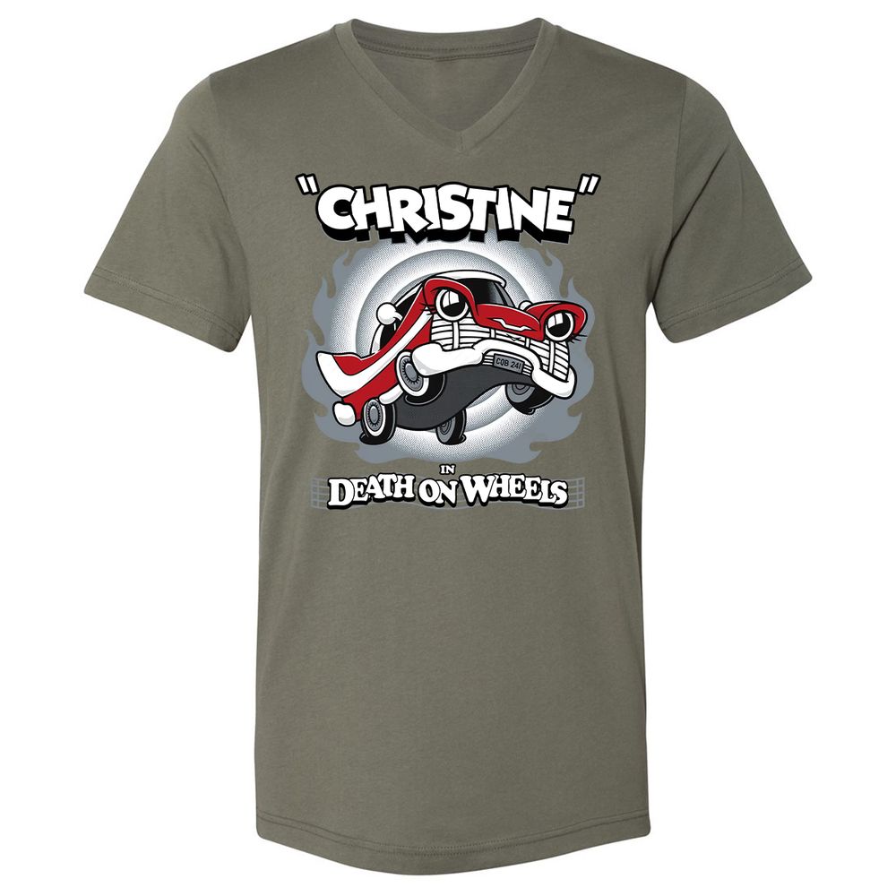 Unisex V-Neck T-Shirt - HTDZKFAT - Military Green - 10