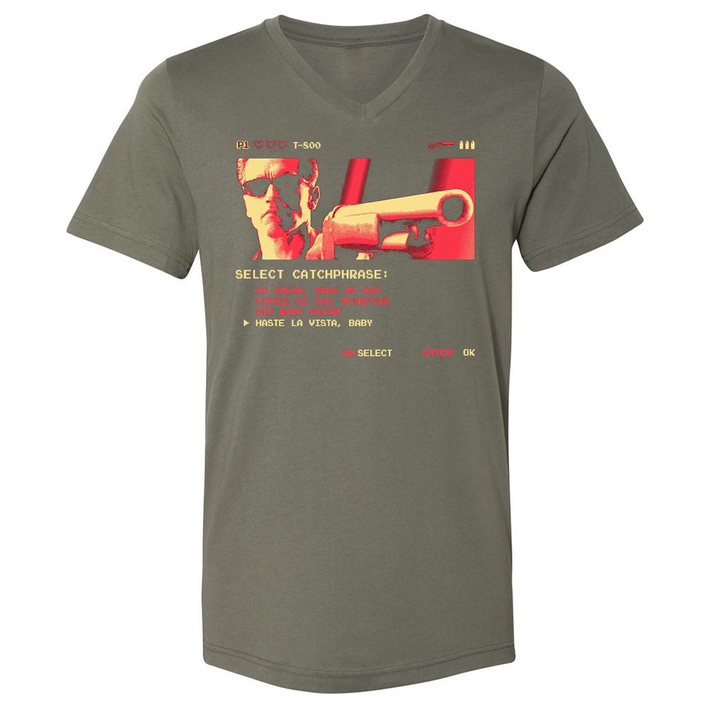 Unisex V-Neck T-Shirt - RWB5KSLR - Military Green - 10