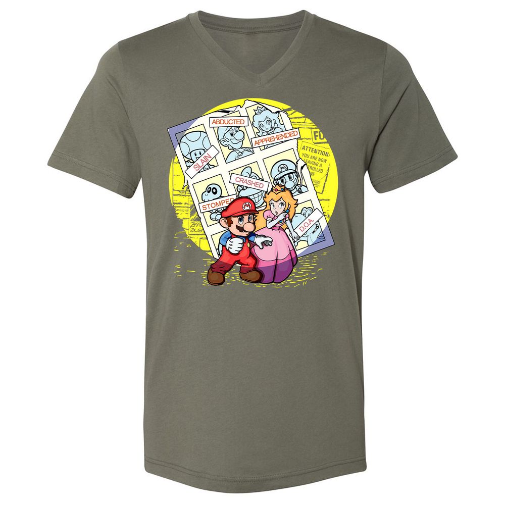 Unisex V-Neck T-Shirt - 6A8GYGWW - Military Green - 10