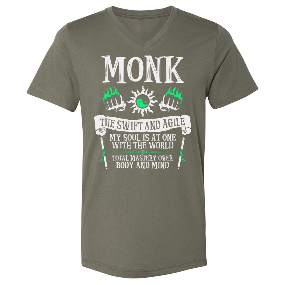 Unisex V-Neck T-Shirt - QE2W3AGY - Military Green - 10