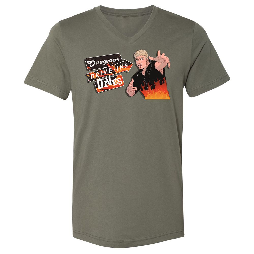 Unisex V-Neck T-Shirt - V1EP46GY - Military Green - 10