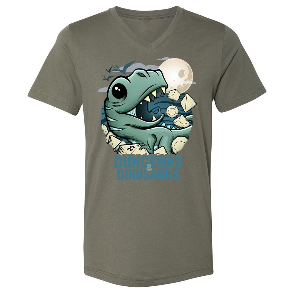 Unisex V-Neck T-Shirt - L4HCKPDR - Military Green - 10