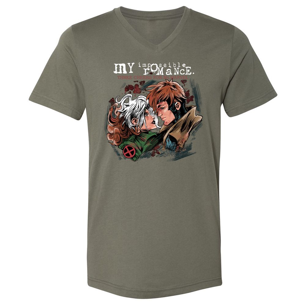 Unisex V-Neck T-Shirt - R79XZXU3 - Military Green - 10