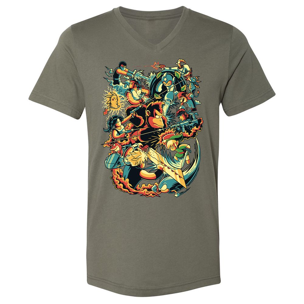 Unisex V-Neck T-Shirt - PV3HVH66 - Military Green - 10
