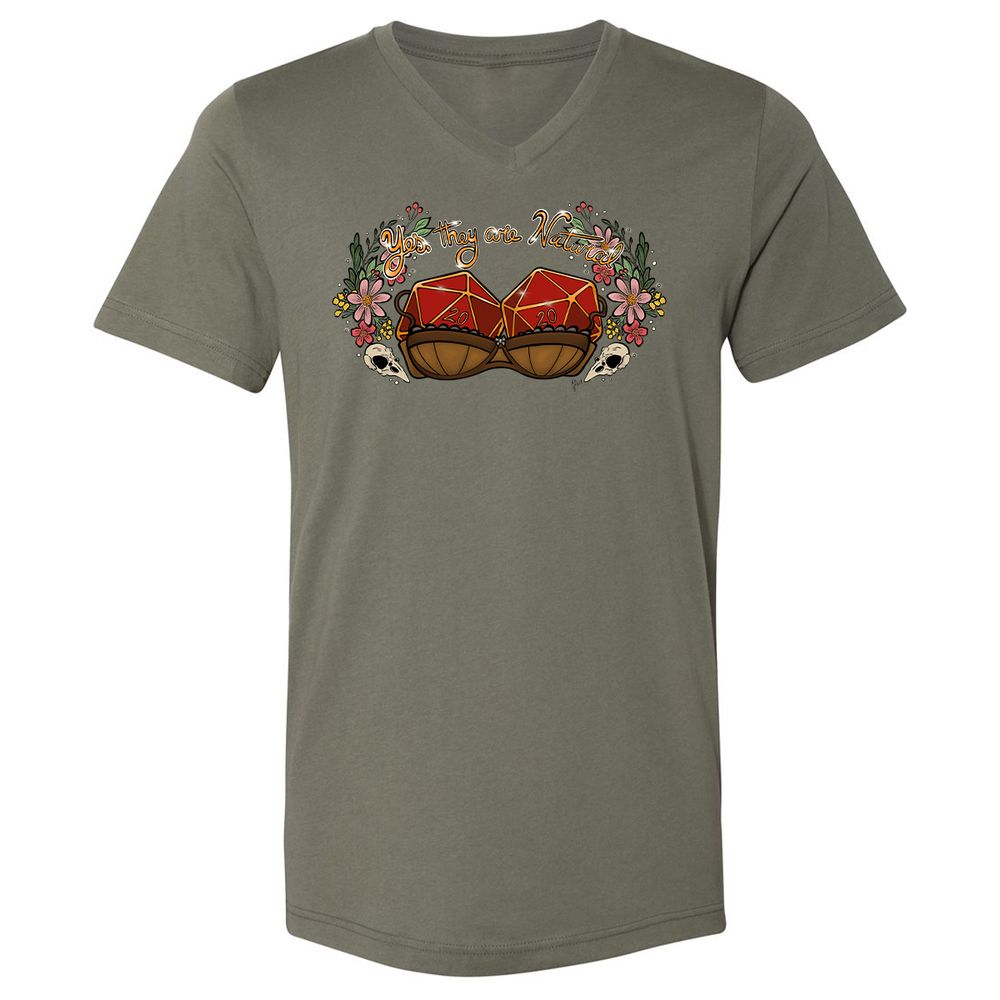 Unisex V-Neck T-Shirt - 11BHZ3AT - Military Green - 10