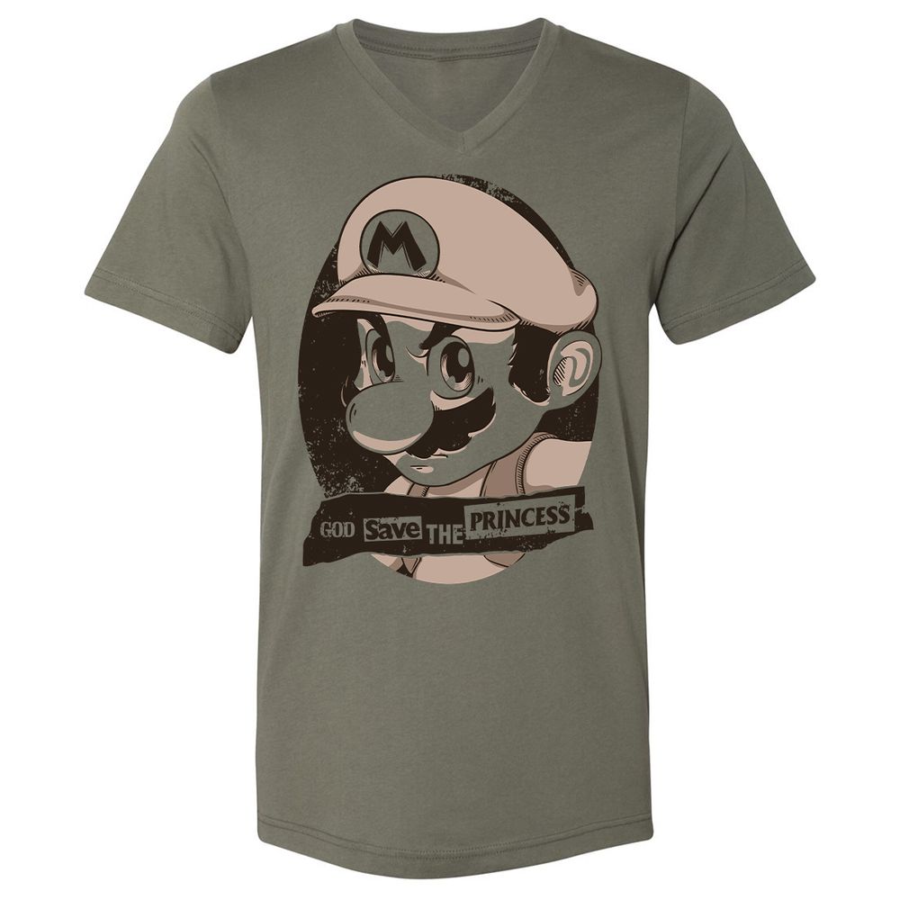 Unisex V-Neck T-Shirt - 8YQNG3G3 - Military Green - 10