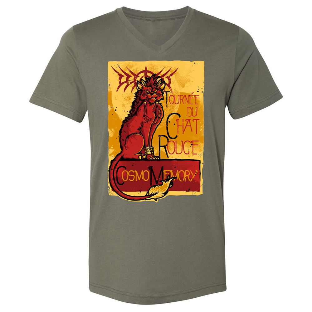 Unisex V-Neck T-Shirt - VKM92Q1S - Military Green - 10