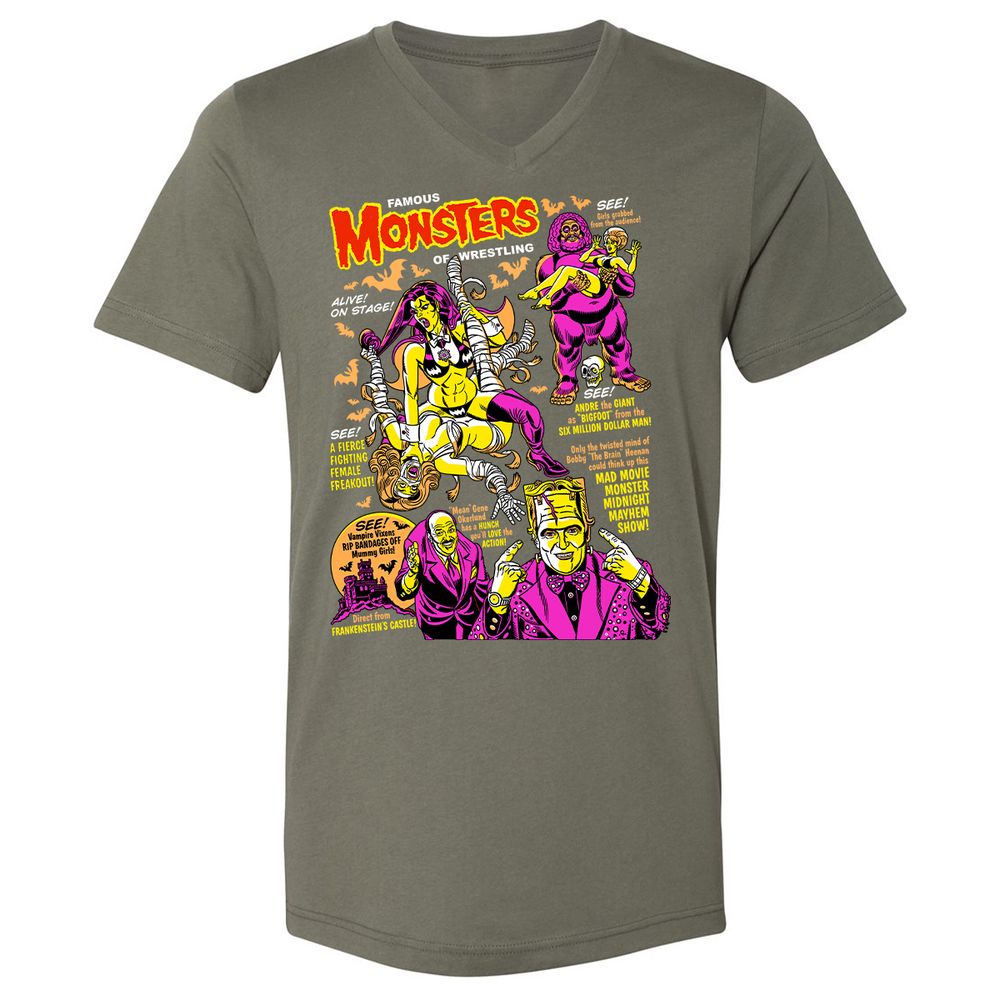 Unisex V-Neck T-Shirt - R3VU4U6T - Military Green - 10