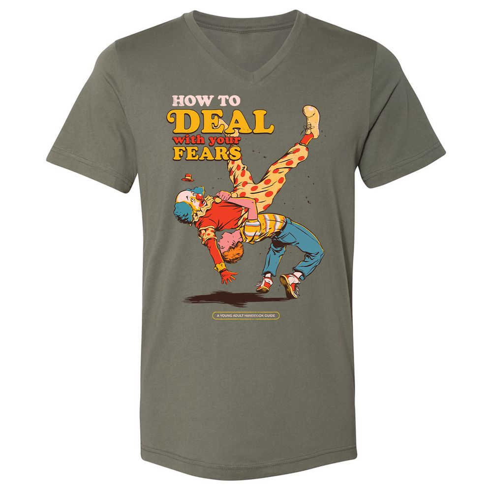 Unisex V-Neck T-Shirt - FRREGM8Z - Military Green - 10