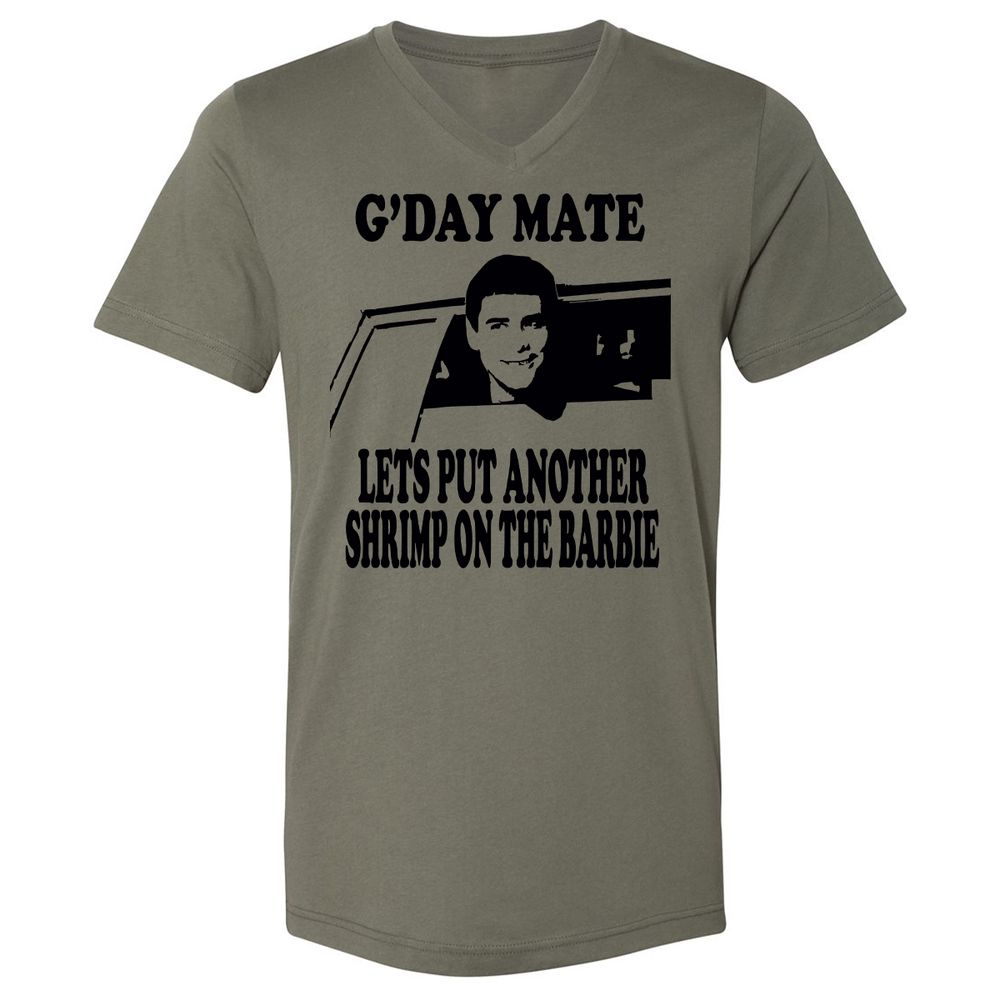Unisex V-Neck T-Shirt - 4LD122VM - Military Green - 10