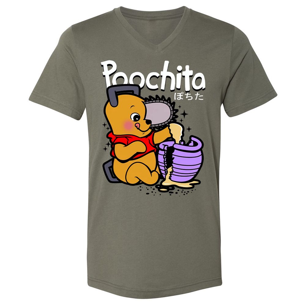 Unisex V-Neck T-Shirt - 56Z7PVWU - Military Green - 10