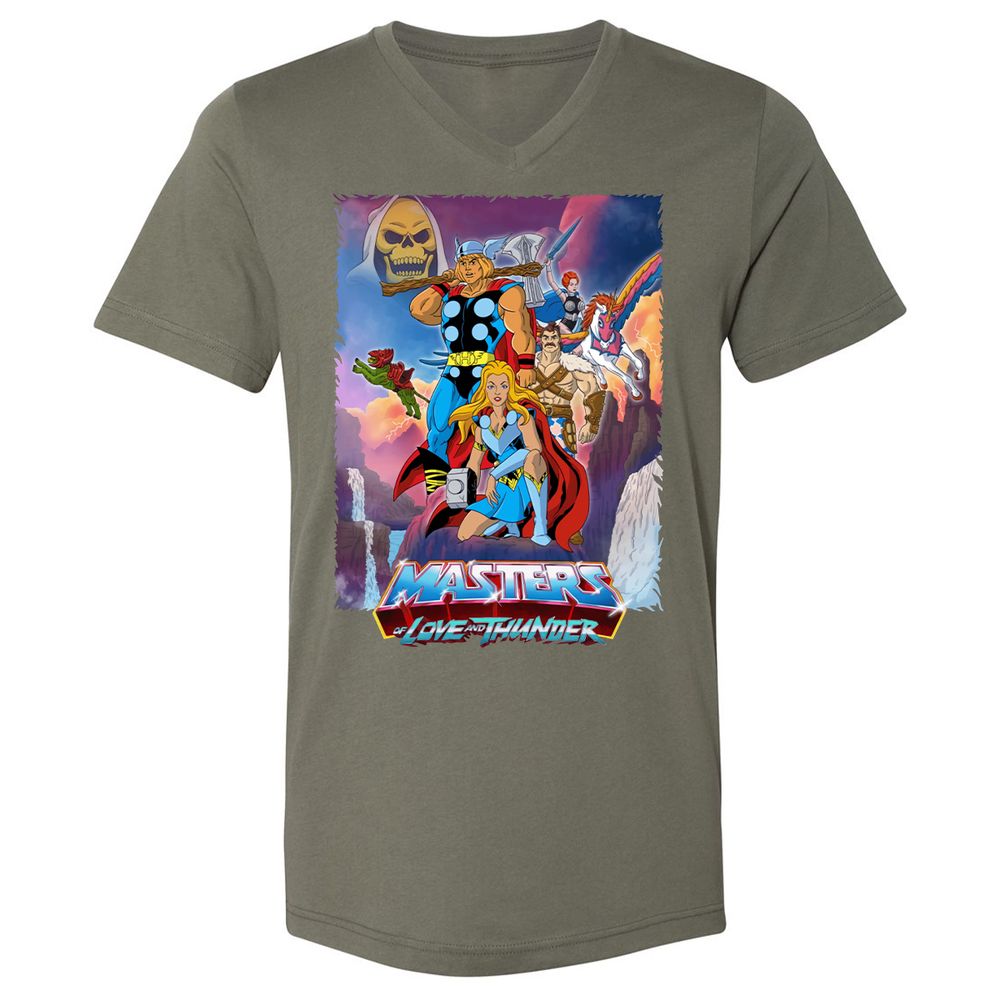 Unisex V-Neck T-Shirt - XEB6EWRZ - Military Green - 10